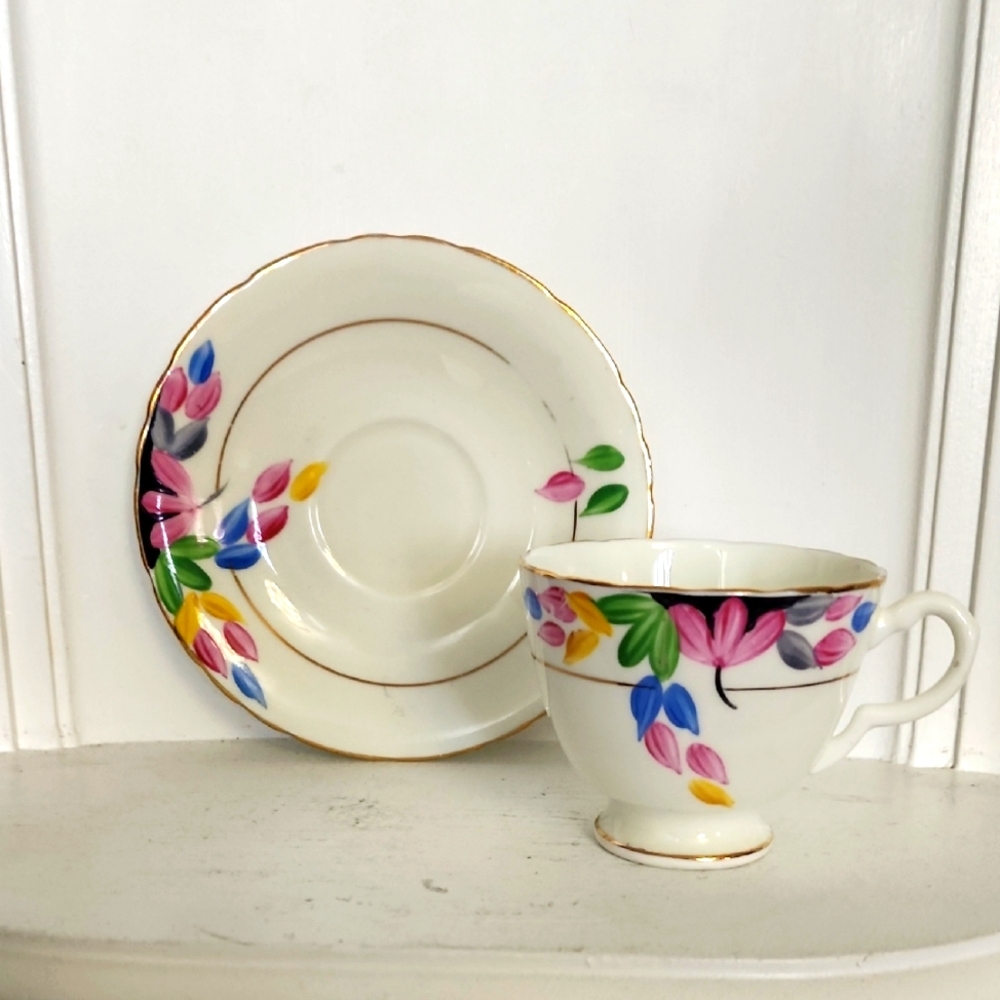 Delphine Bone China Made in England Tea Cup & Saucer